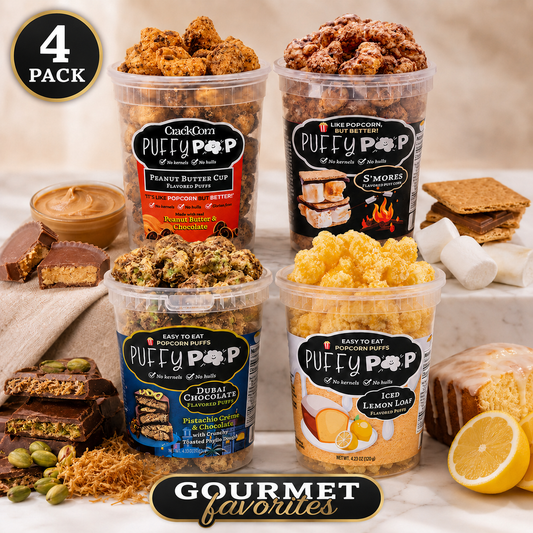 Gourmet Favorites 4-pack bundle of Puffy Pop puff corn