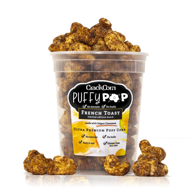 French Toast Puffy Pop puff corn — kernel-free, hull-free snack