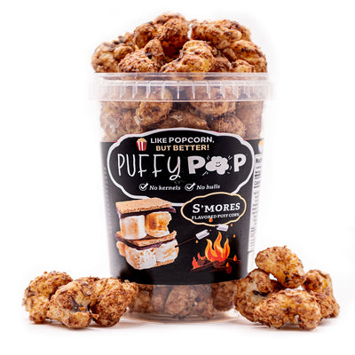 S'mores Puffy Pop puff corn — kernel-free, hull-free snack